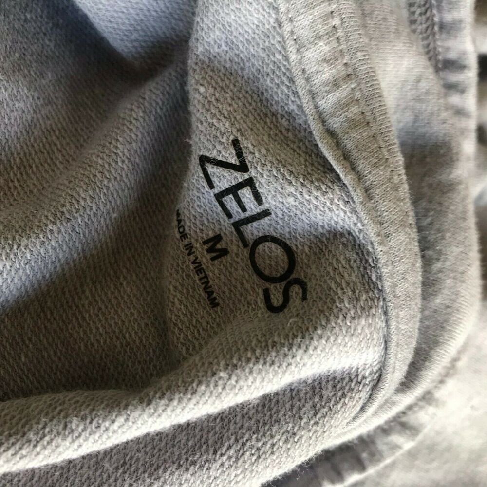 Zelos Activewear Womens Sweatshirt Size Medium Gray Slouchy Pockets Thumbholes‎ - Picture 7 of 9